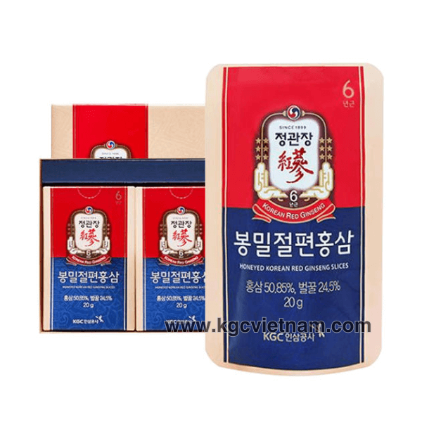 Hồng Sâm Lát Tẩm Mật Ong Honeyed Korean Red Ginseng Slices 6 gói